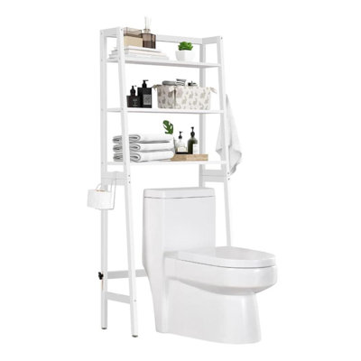 Armoire de rangement en bambou au-dessus de la toilette