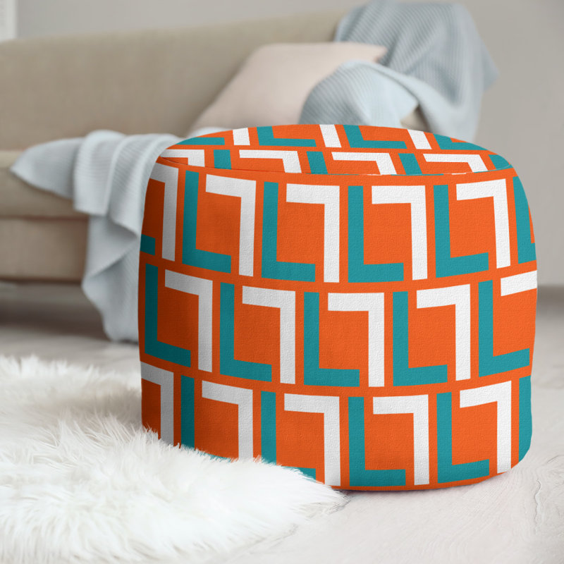 Repose-pieds 20,5 po, Orange / turquoise / blanc