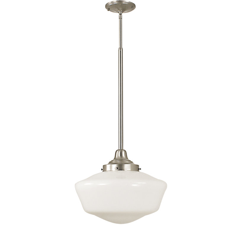 Luminaire suspendu 1 lumières scolaire single Olivarria, Laiton antique