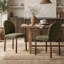 Chaises de salle à manger rembourrées avec pieds en métal, chaises latérales modernes à dossier incurvé pour cuisine, salon, bureau, toile brossée vert olive-1458705805