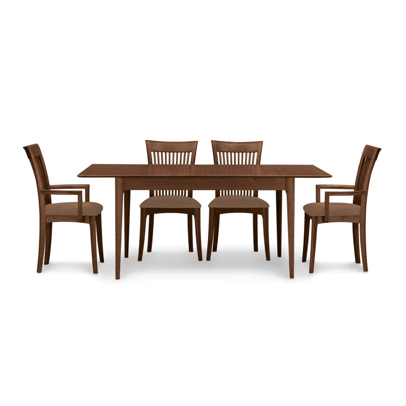Sarah 4 - Person Solid Wood Top Four Leg Dining Set, Saddle Cherry, 30" H x 48" W x 36" D, Seal Fabric