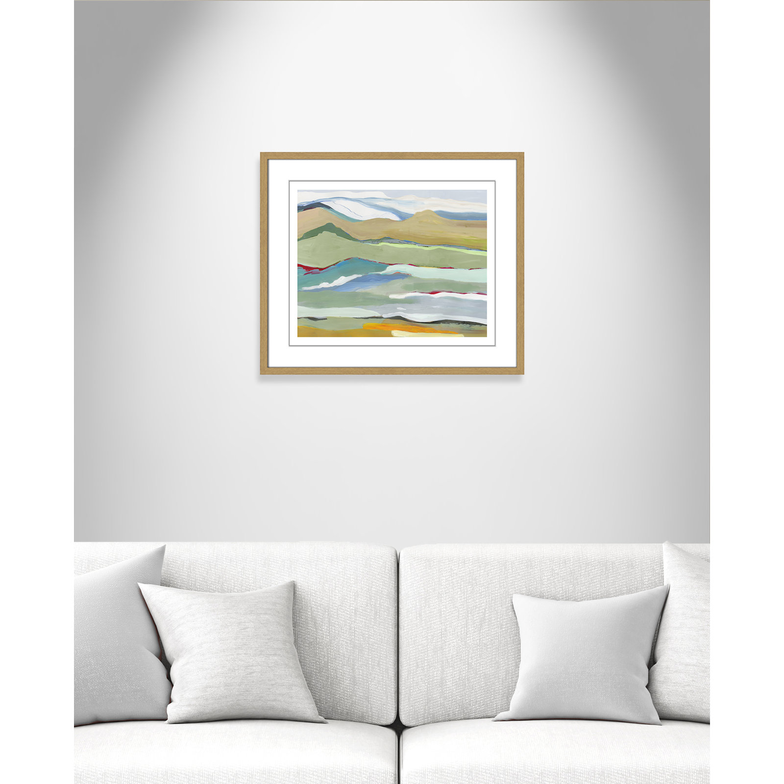 Goodbye Summer on the Hills - Picture Frame Painting, Natural Wood Framed, 21.5" H x 25.5" W x 0.75" D