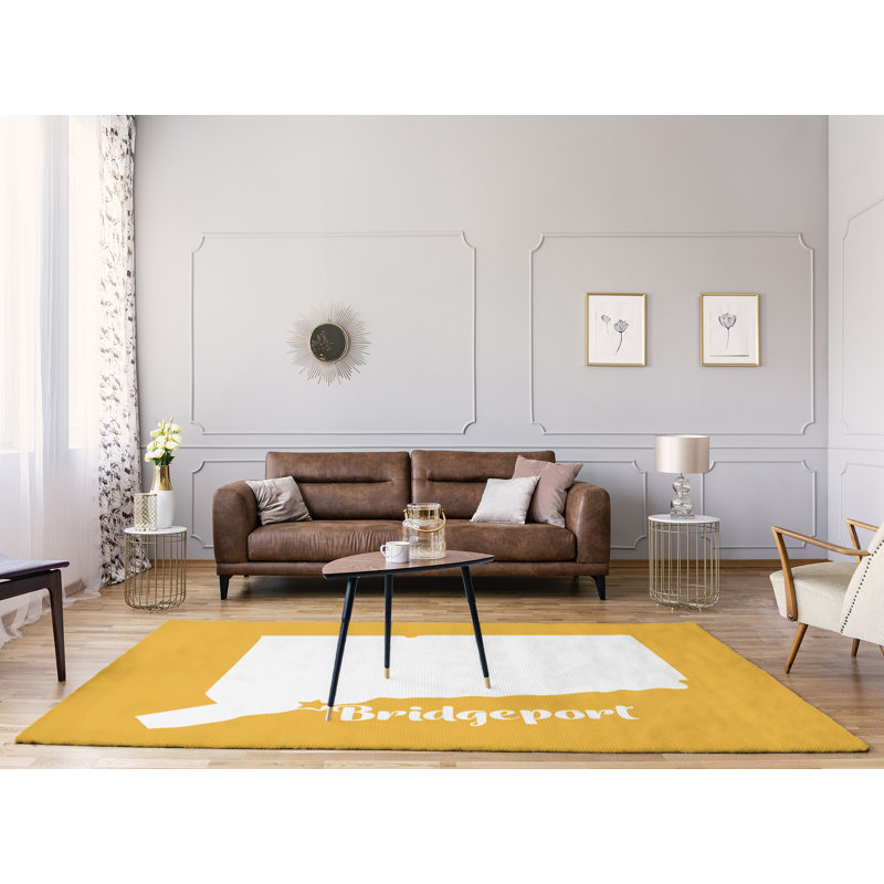 Tapis jaune en poly-chenille bridgeport connecticut, Rectangle 9 pi x 12 pi