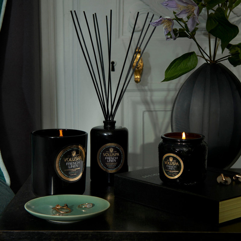 French Linen Reed Diffuser, Spice, Black