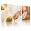 Ensemble de 3 reproductions d'art contemporain sur toile abstraites, cercles abstraits, rayures et cercles-2133521384