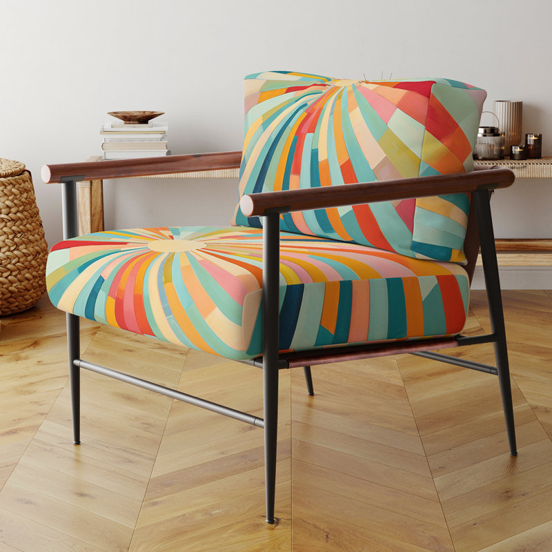 Fauteuil d'appoint rembourré Mid Century, Noir