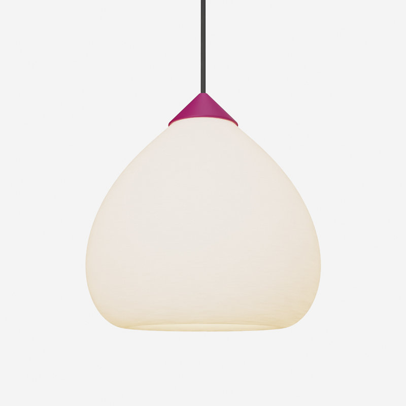 Gulp Pendant Light, 14.6" H x 9.45" W x 9.84" D, Black, Blossompink