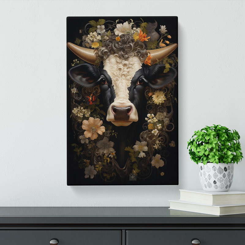 Cow Baroque - Print on Canvas, 50cm H x 35cm W x 3cm D