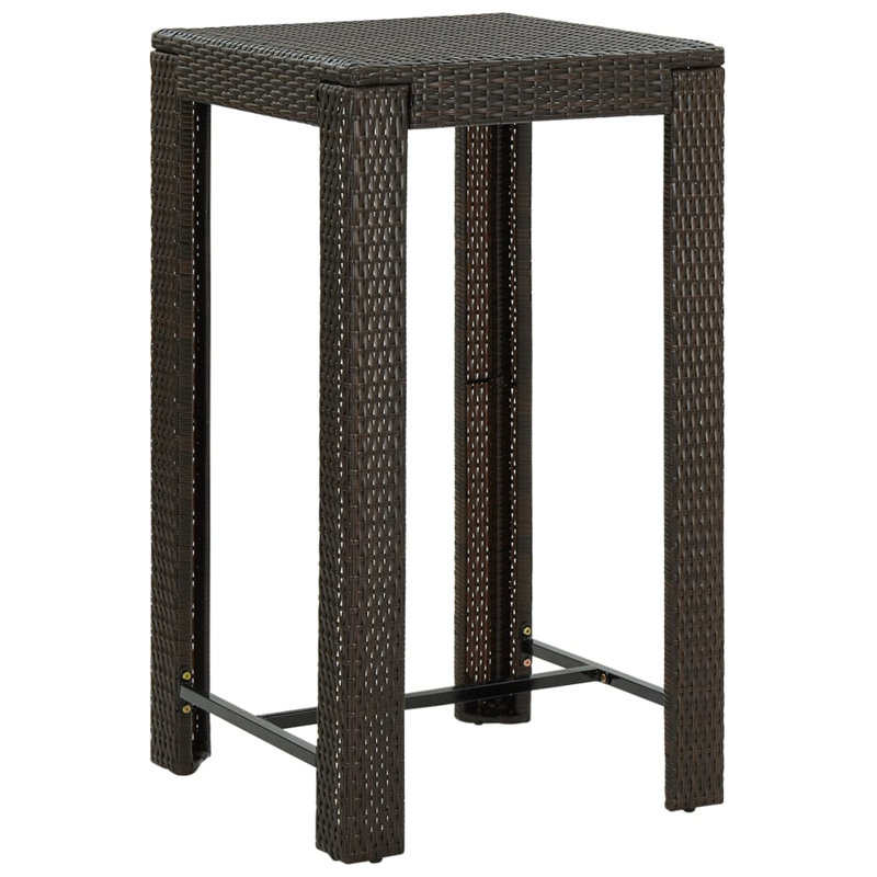 Adhern Square Outdoor Bar Table , 60.5cm cm W 60.5cm cm D, Dark Brown