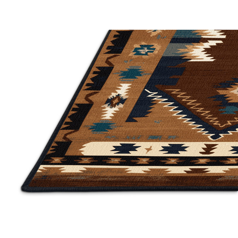  Tapis lavable Longhorn Cow Southwestern, Circulaire 5 pi x 5 pi