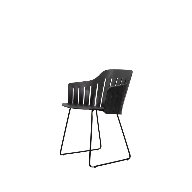 Choice Chair Outdoor and Sledge Base with Upholstery Cover Set (Cane-line Natte Seat-Back Cover), Black/Taupe