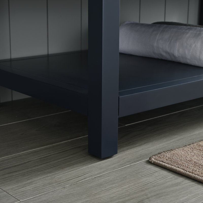 Ensemble de meuble-lavabo simple 42 po Vicini, Bleu indigo / or brossé