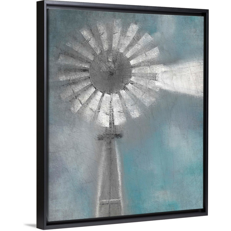 Reproduction d’art sur toile, "moulin à vent" par Kimberly Allen, H 16 po x l 13 po x P 1,75 po, Cadre noir