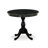 3 Piece Dining Set Includes a Round Kitchen Table with Wire Brushed Black Tabletop & 2 Stackable Polyester Fabric Chairs, Wire Brushed Black-299317854