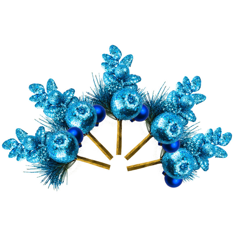 Pomme, feuille et ramasse-gouttes, Bleu