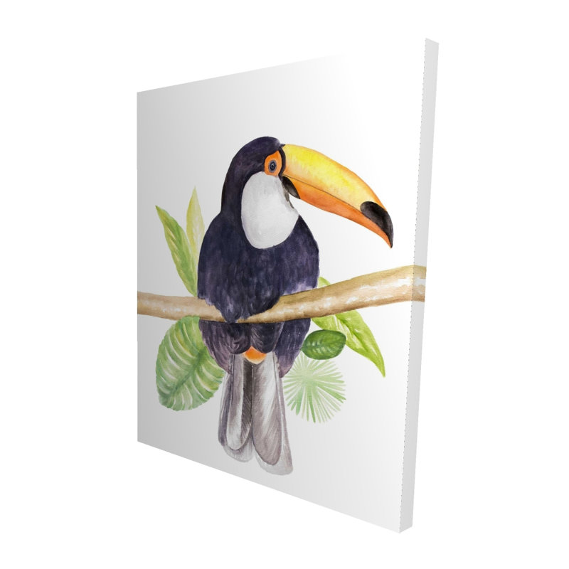 Toucan, toile mauve | Vibrant Animal Home Decor Art