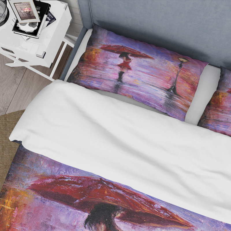 Polyester Twill Abstract Duvet Cover, King Duvet Cover + 2 King Shams