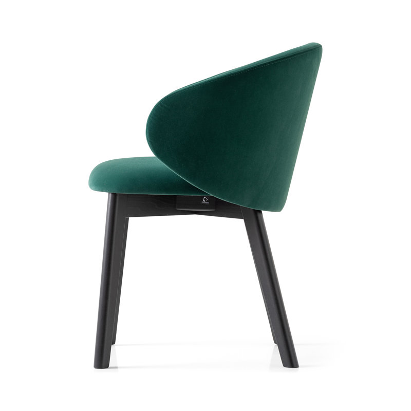 Tuka Upholstered Armchair with Wooden Frame, Graphite, Forest Green