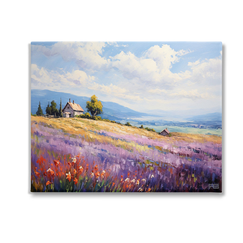 Art mural sur toile Cottage Meadow View par RB, H 24 po x l 30 po