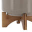 Pot à fleurs en céramique avec support en bambou - Pot moderne avec base surélevée pour l'intérieur-2128106332-2016597977-2016597956