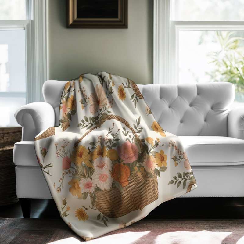 Panier rustique à fleurs - 1 pièce Sherpa Premium, Lit simple