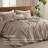 Bedsure 100% Washed Cotton Duvet Cover Queen Set - Minimalist Cotton Beding Set For All Season（set of 3）-106246591-125402759