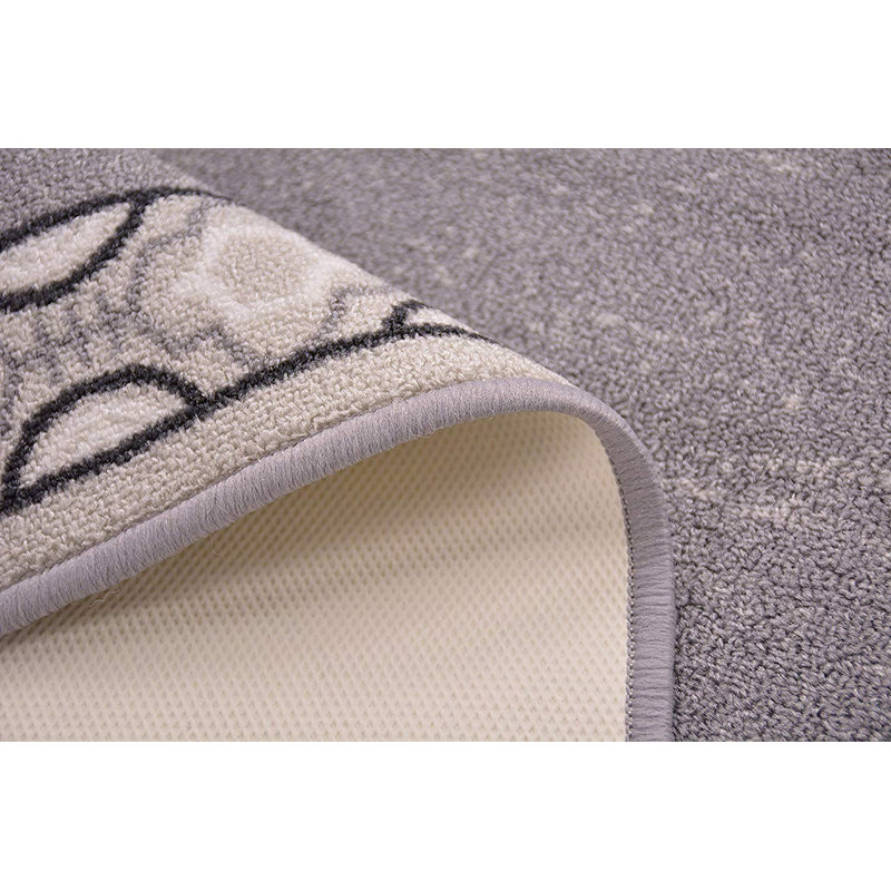 Trellis Bordered Slip Resistant Low Pile Runner Rug
