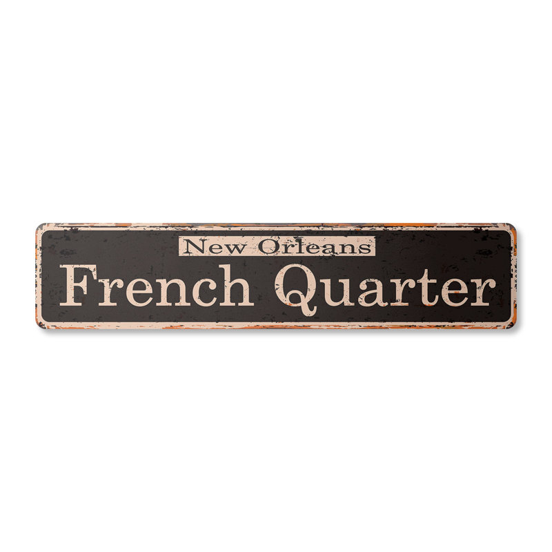 Plaque de rue française en aluminium 4 po x 18 po