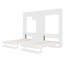 Lits simples escamotables doubles avec armoires et tablettes, blanc