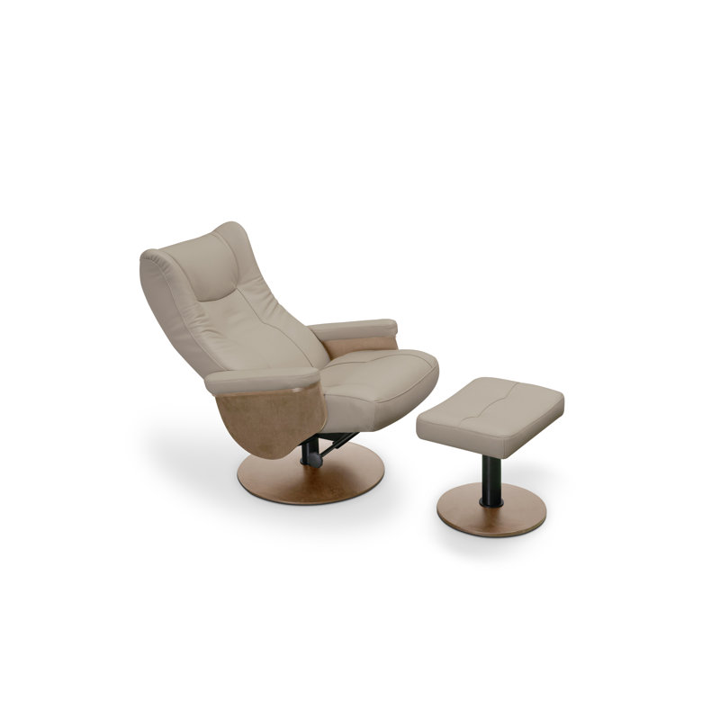 75cm Wide Swivel Standard Recliner, Roble, Camel-Brown