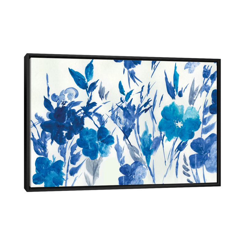 « blue pâturage », reproduction sur toile, H 18 po x l 26 po x P 1,5 po, Toile avec cadre noir, Pas de tapis