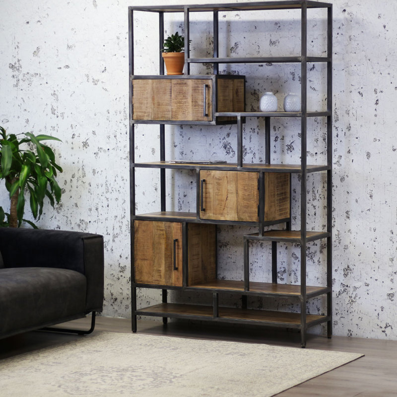 Castiel 202cm H x 120cm W Geometric Bookcase