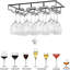 Grand porte-verres noir à 3 rangées, porte-verres à vin en fer à l'envers