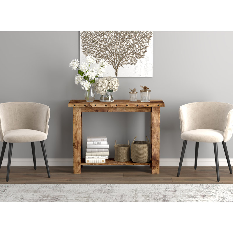 Safdie 81090.Z.07 Brown Entryway Console Sofa Couch Table/Accent Wall Table-39 Long Reclaimed Wood With 1 Shelf For Living Room, 15 In X 39 In X 30 In