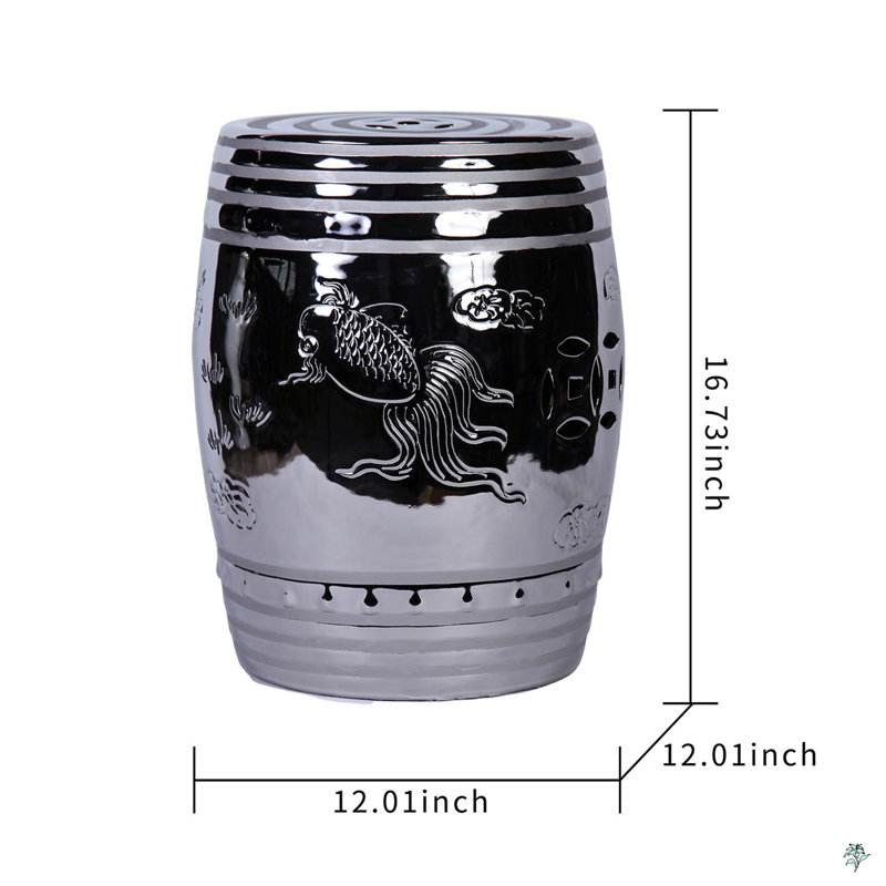 End Table With Etched Asian Design