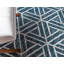 Tapis contemporain Eshin de couleur turquoise-1000966342