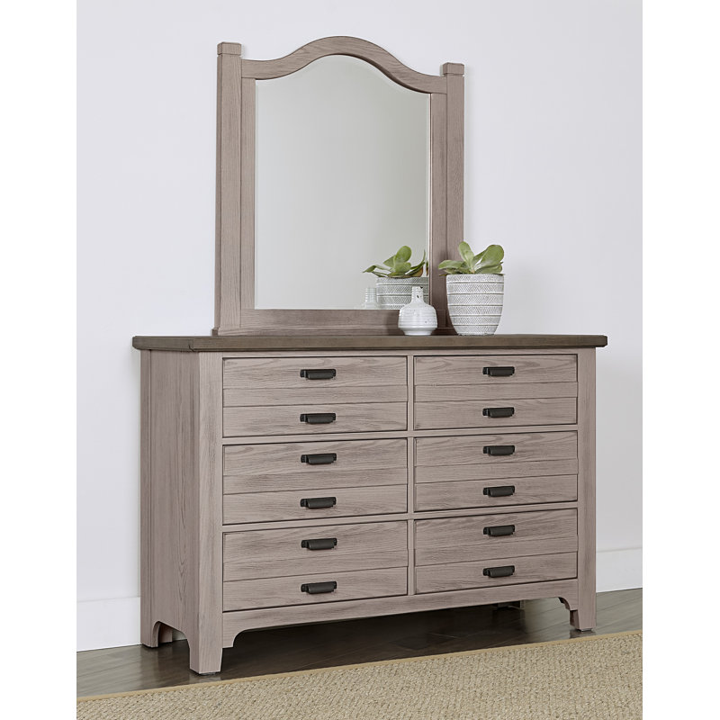 Erving Wood Flat Dresser Mirror, Dover Grey, 37.75" H x 35.5" W