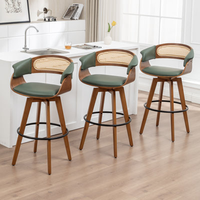 Tabourets de bar pivotants et rembourrés (ensemble de 3)