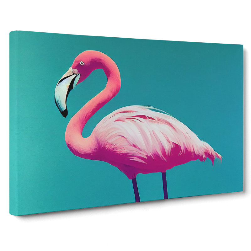 The Stimulating Flamingo - Wrapped Canvas, 50cm H x 76cm W x 3cm D
