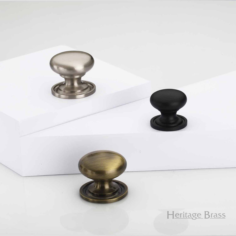 Heritage Brass Heritage Cabinet Knob Round Design, 2.8cm H x 3.2cm W x 3.2cm D, Polished Nickel