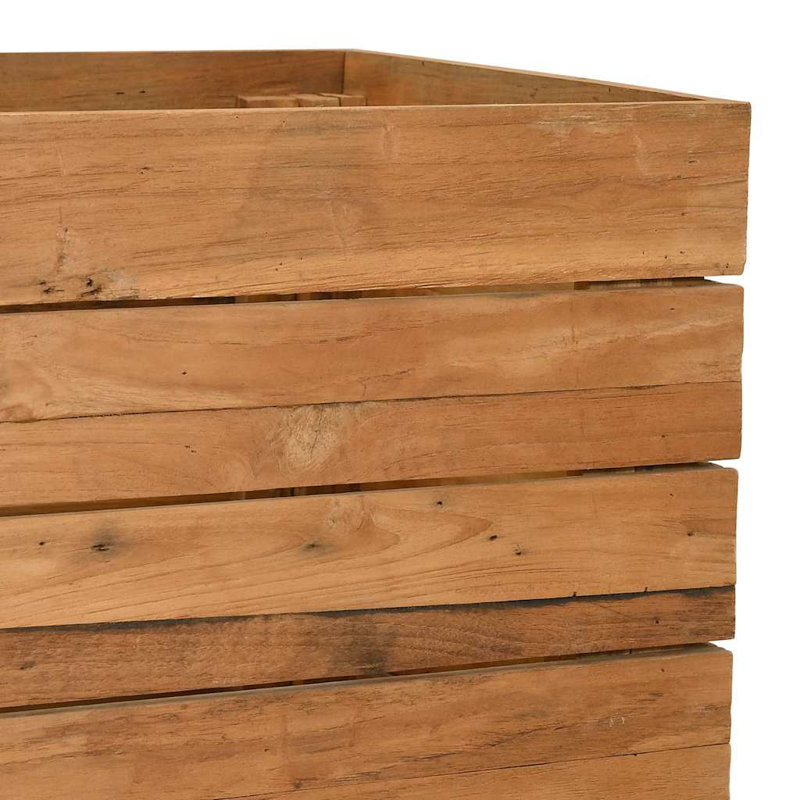 Raised Bed 150x40x72 cm Recycled Teak Wood and Steel, 72cm H x 150cm W x 40cm D