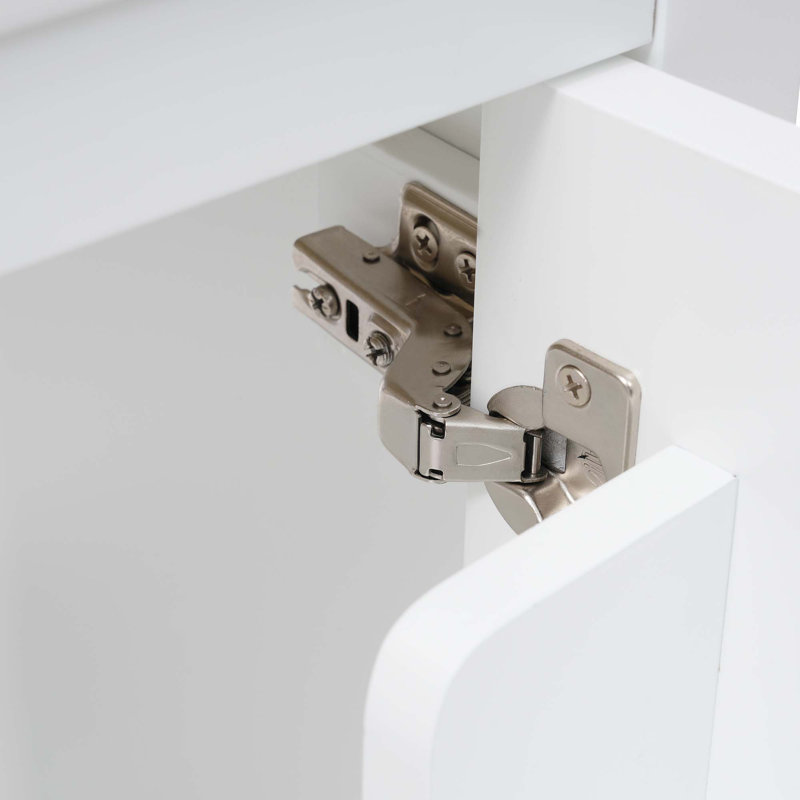 Meuble-lavabo de 20 po avec lavabo, armoire de salle de bain avec porte à fermeture douce, support de rangement et tablette ouverte