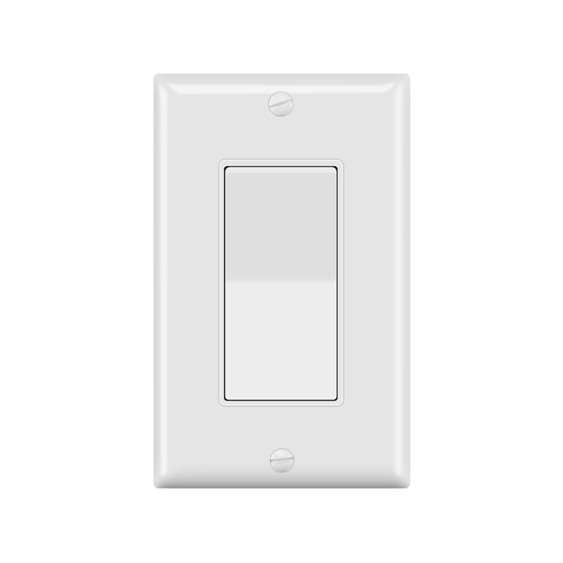 Interrupteur mural 10 pôles 15A unipolaire, interrupteur à bascule, homologué UL pour usage résidentiel, blanc