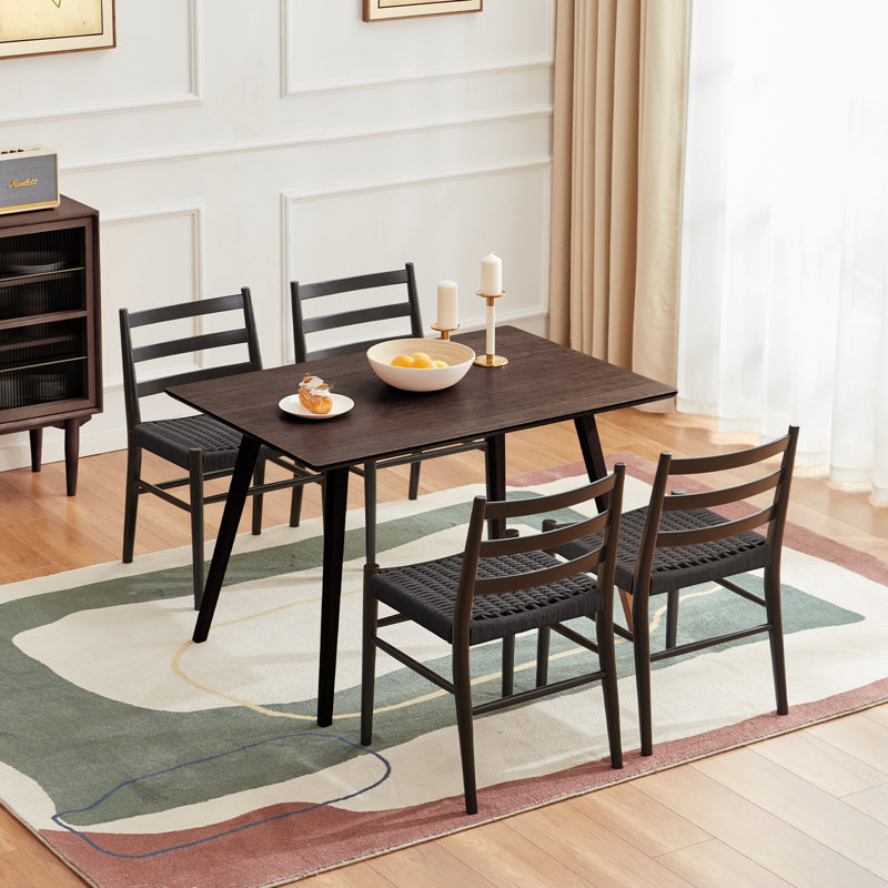 Atyanna 18.5'' H Upholstered Beech Side Chair, Black/Black