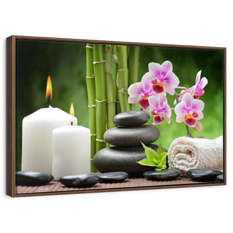 Zen Spa Indulgence, 37 po x 25 po, Cadre flottant noyer