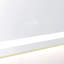 Miroir de salle de bain mural à DEL 72 po x 28 po, cadre en aluminium, 3 températures de couleur, brouillard, mémoire, réglage continu de la luminosité, design or brossé