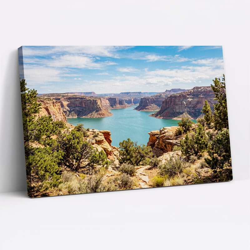 Tableau sur toile Red Rock Canyon surplombant la rivière Turquoise, H 16 po x l 24 po
