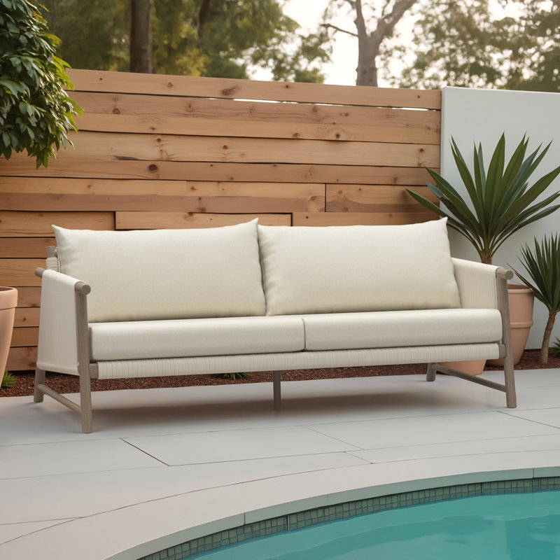 Naomie Acacia Solid Wood Patio Sofa