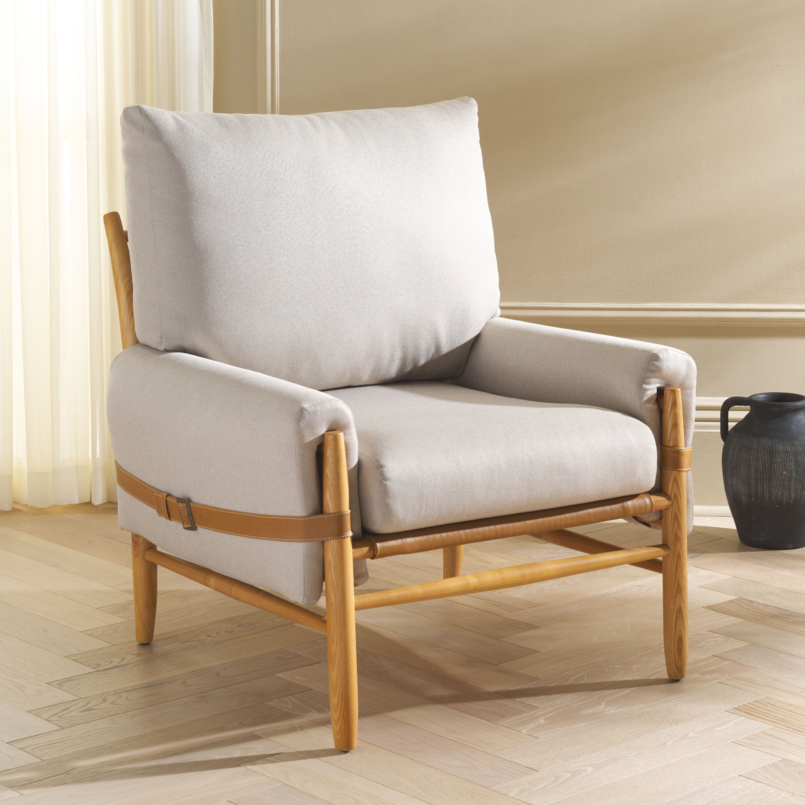 Marla Armchair, Light Grey Polyester