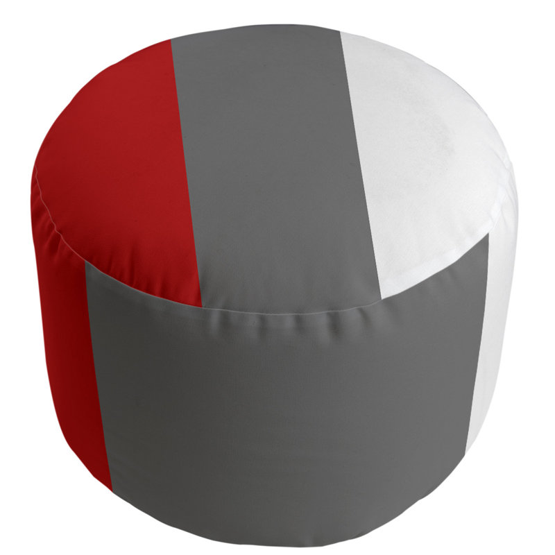 Repose-pieds rond à rayures 20,5 "Ohio football, Écarlate / gris / blanc